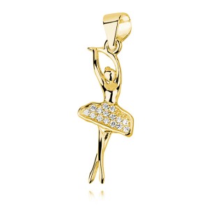 Pandantiv argint placat cu aur galben balerina cu pietre DiAmanti Z1039CG_W-DIA (Argint 925‰ 1 g.)